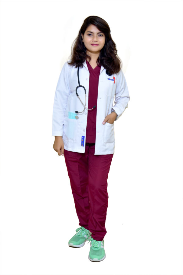 HEYVEZ Women's Professional Doctor's Coat - Elegant Lab Coat for Medical, Dental, and Pharmaceutical Professionals (40-L)